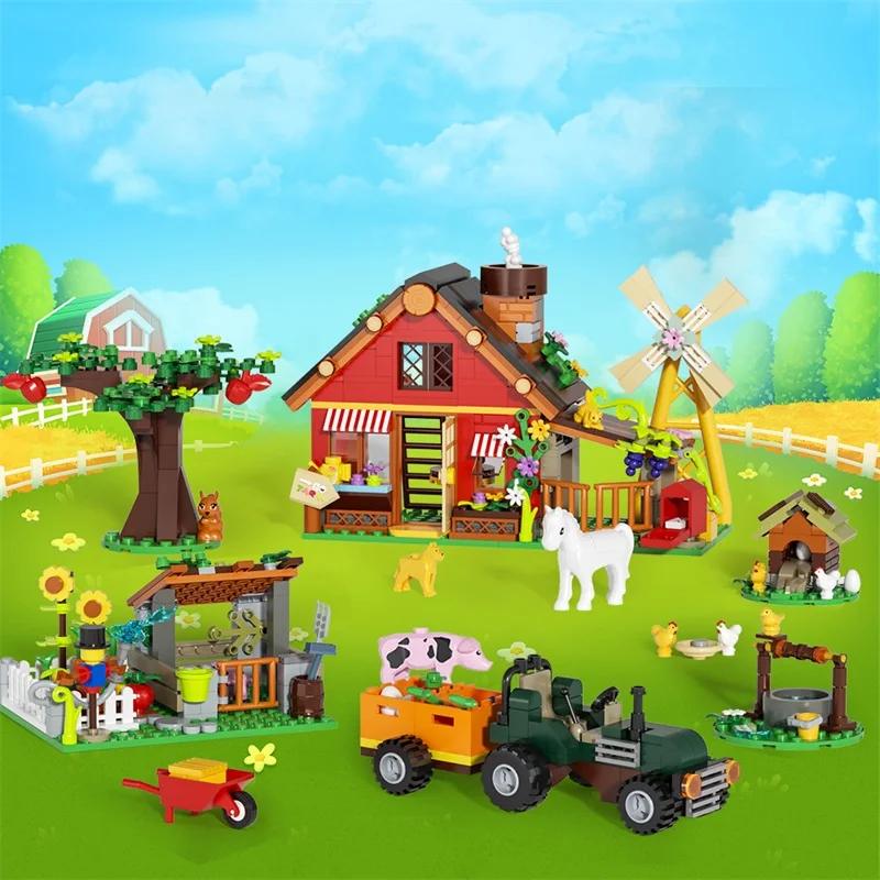 Farming Agriculture Model - Model Blok Bangunan Rumah Pertanian Kincir