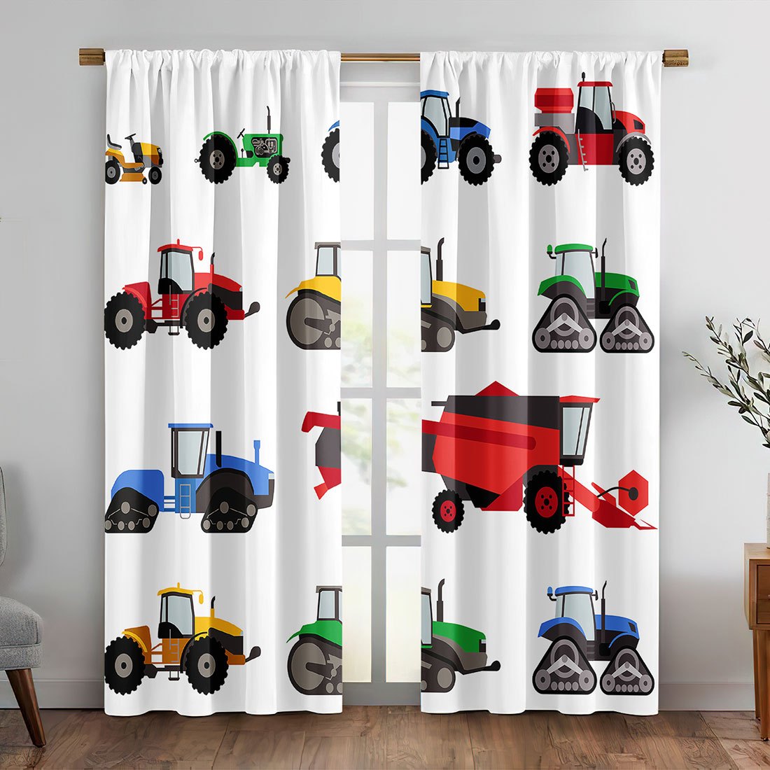 Tirai Traktor Kartun Berwarna- - Agriculture Farming Vehicles ulasan dan harga