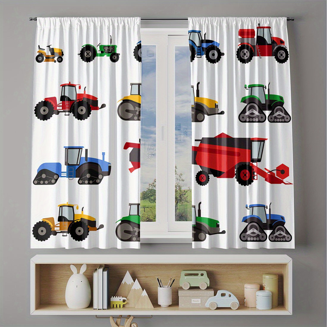 Tirai Traktor Kartun Berwarna- - Agriculture Farming Vehicles ulasan dan harga
