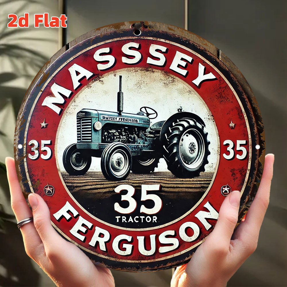 Papan Logam Bulat Retro 2D Dat - Farming Agriculture Logo ulasan dan harga