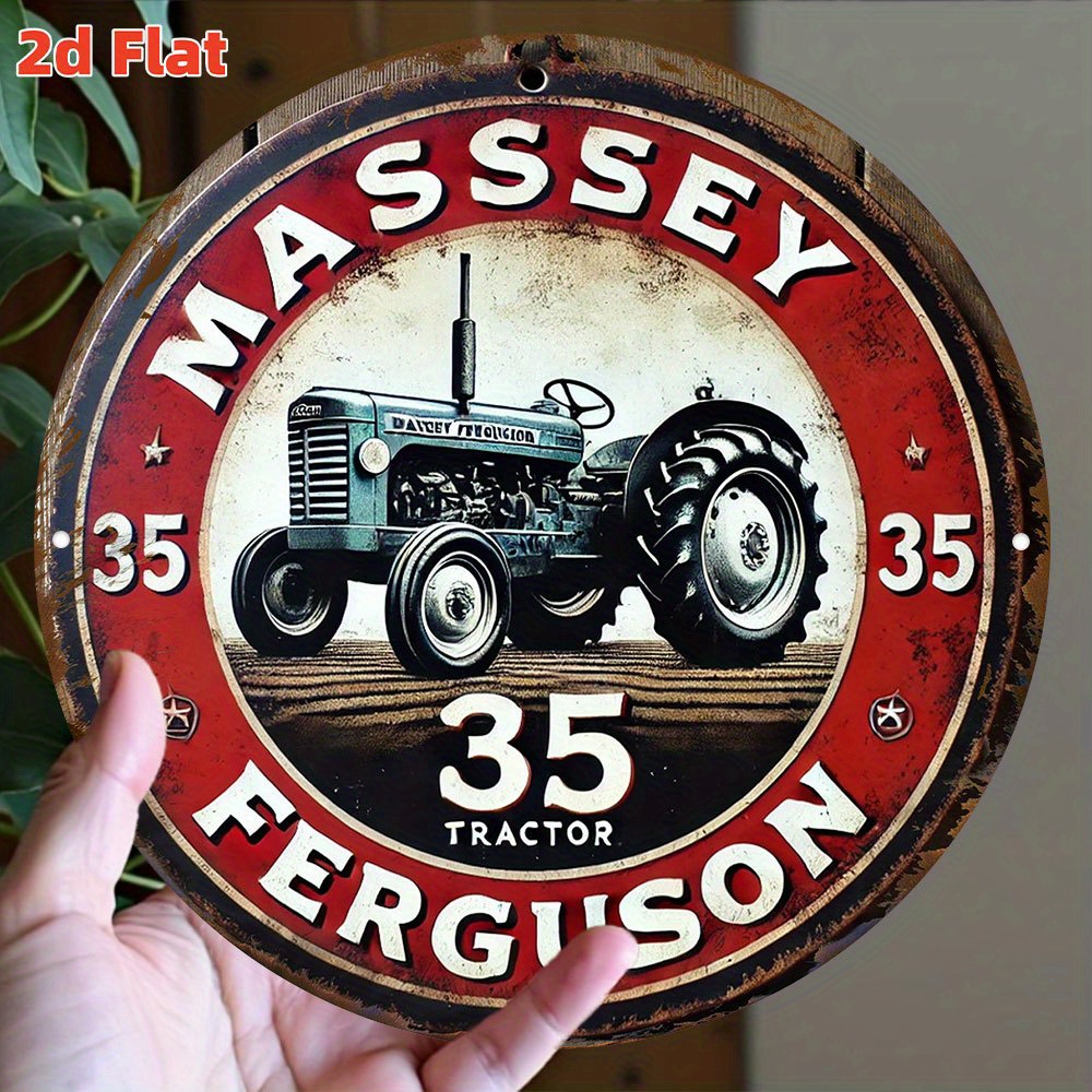 Papan Logam Bulat Retro 2D Dat - Farming Agriculture Logo ulasan dan harga