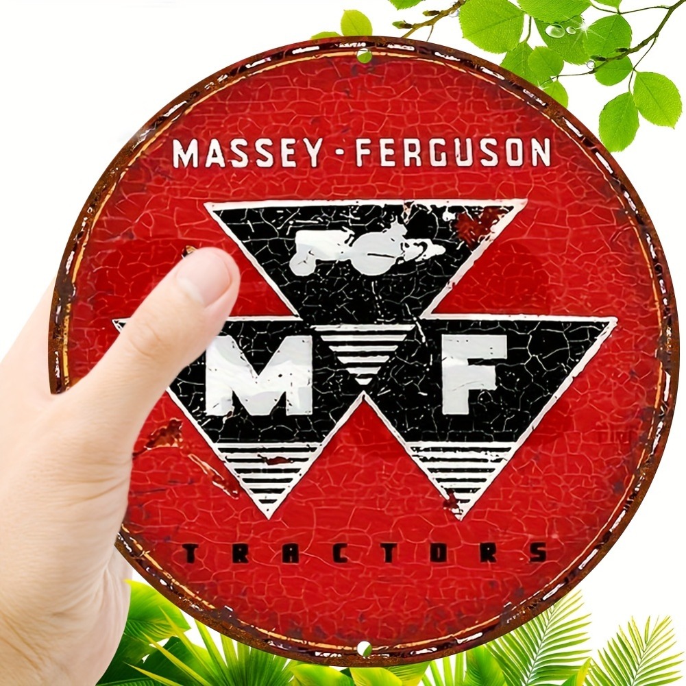 Papan Logam Bulat Traktor Mass - Farming Agriculture Logo ulasan dan harga